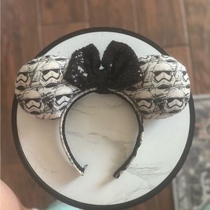 Stormtrooper Mouse Ears Headband with Black Bow